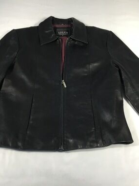 Adler Women's Black Leather Zip-Front Jacket